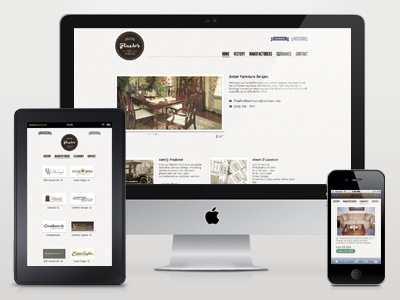 It's done! Fluehr's Furniture is live. furniture imac iphone kindle mobile responsive store web