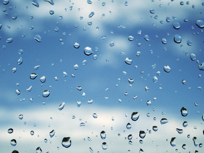 A Sunny Rainy Day! blue sky clouds photo raindrops
