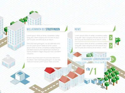 Startscreen city illustration webdesign