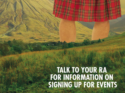 Giant Scotsman collage photoshop poster