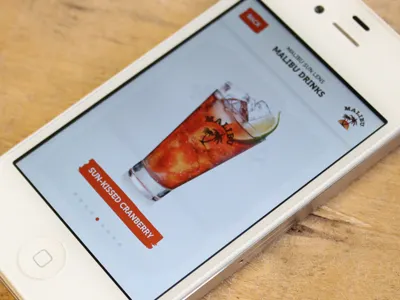 Cocktails screen app cocktails malibu sunshine