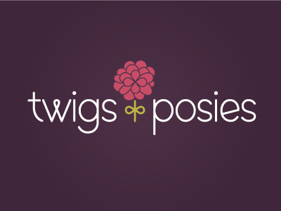 Twigs & Posies identity floral design flowers leaves logo stem