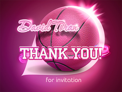 Thank you ball dribbble invitation thank you