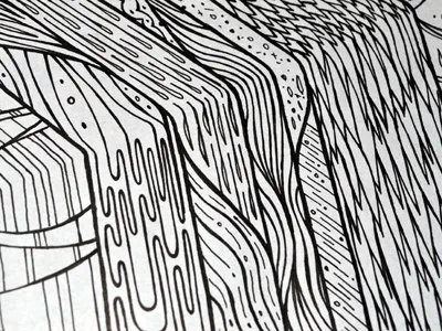 inked patternfall all those ships gigposter ink jason taylor pattern pen poster screenprint waterfall