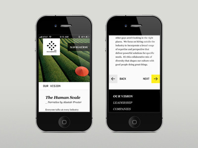 Ipg Homepage Mobile homepage interface ipg iphone mobile ui ux yellow