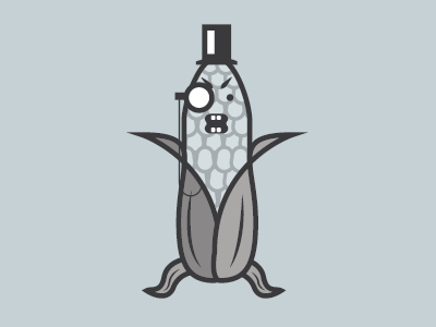 Cornzilla combine corn cornzilla farm logo monocle top hat