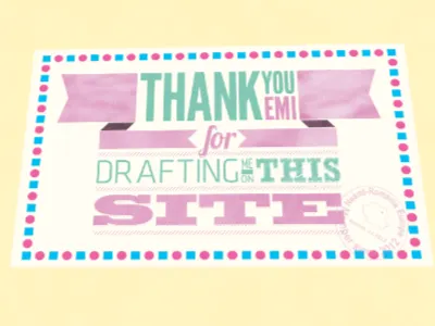 Thank You @Emi poster retro typography