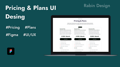 Pricing & Plans User Interface Design figma homepage landingpage plans pricing ui userinterface