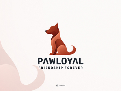 PAWLOYAL Creative Dog Logo Design animal branding colorful design dog emblem gradient graphic design icon illustration logo design logo designer mark mascot modern pet puppy vector