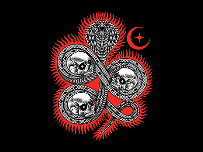 Serpents apparel artwork clothing darkart digitalart dotwork drawing illustration motion graphics pointillism skull stippling teesdesign