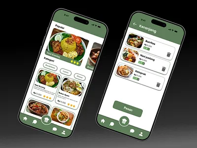 Desain sederhana online food app branding graphic design logo ui