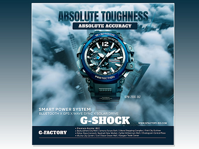 G-SHOCK Watch | Ad Design bluetoothwatch boldwatch casiowatch creativedesign durablewatch gpswatch graphicdesign gshock luxurywatch modernwatchdesign motion graphics outdoorwatch premiumwatch smartwatch socialmediapost watchad watchadvertisement watchdesign watchlovers watchposter