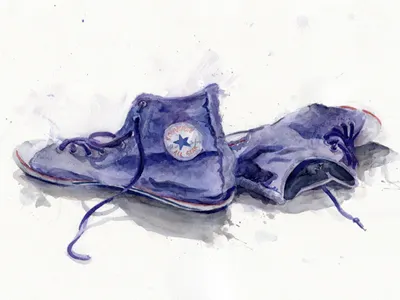 Converse All Star drawing illustration watercolor
