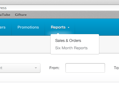 Sales & Orders bar blue clean design navigation ui ux