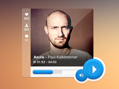 ♫ Mini-Music Player ♫ (psd included) minimal techno music music player player ui ui design