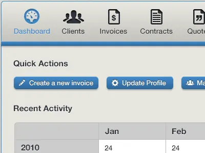 ClientApp Dashboard app buttons client dashboard icons invoice