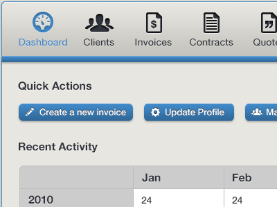 ClientApp Dashboard app buttons client dashboard icons invoice