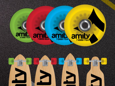 Amity Longboard Wheels hard good longboard skate wheels