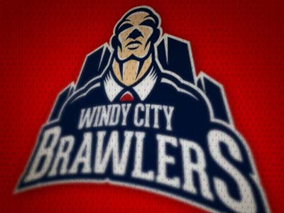 Windy City Brawlers ice hockey illustration logo sports