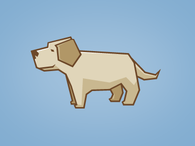 Puppy dog no curves puppy vector