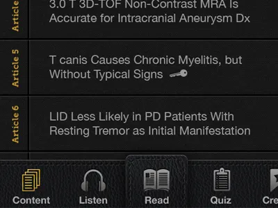 iPhone App - Tab Bar app bar buttons iphone leather tab ui