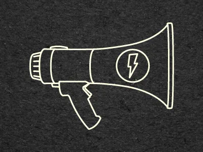Bullhorn, for a thing. bullhorn fringe lightning bolt lines megaphone