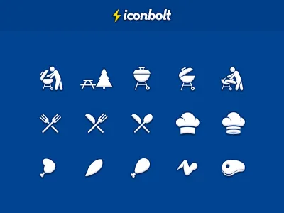 Food Icons barbecue bbq chicken fork grill grilling icons spoon steak