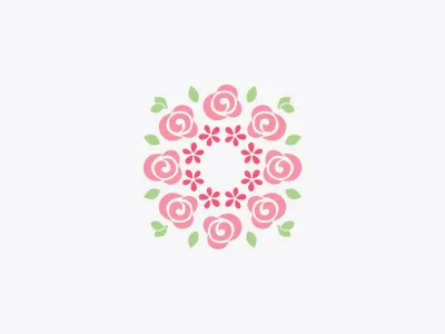 Logo Mark beauty brand branding circle color colorful cosmetics design flower graphic design green icon identity illustration leaf logo logotype mark nature petals pink rose round shape vector