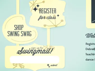 Gotta Swing (progress) 50s illustrator retro swing dance website wire frame