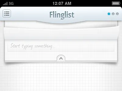 Fling Up to Add new - UI/UX concept of a secretive IOS app app curl grid ios iphone mobile page paper text text area type