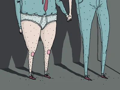 Holding Hands hold hands illustration shadow underpants