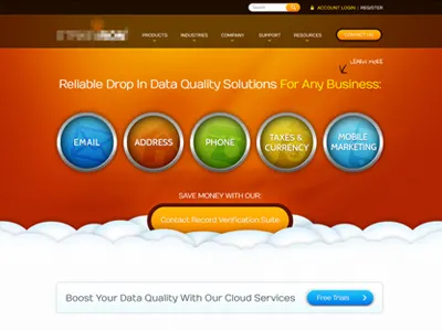 Clouds buttons circles clean clouds header nav navigation orange red texture