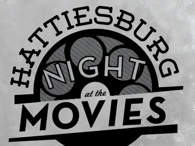 Night at the Movies film hattiesburg logo losttype movies