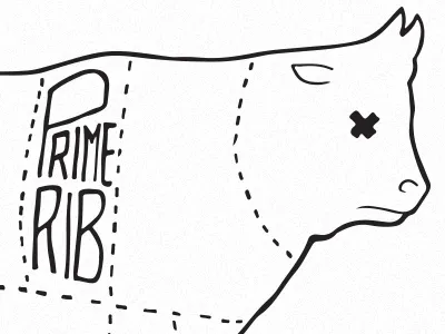 Where's More Beef? hand illustration meat packaging pen