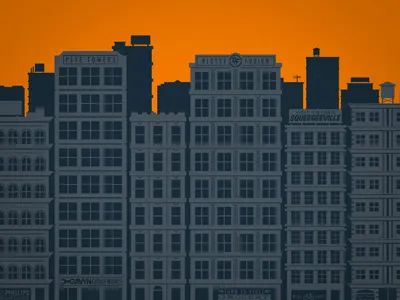 Cityscape Art Print art print bobby dixon buildings city cityscape screen print