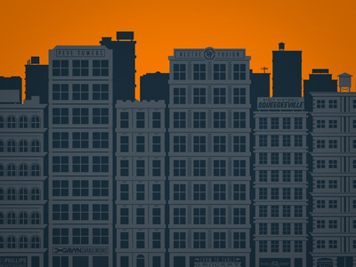 Cityscape Art Print art print bobby dixon buildings city cityscape screen print