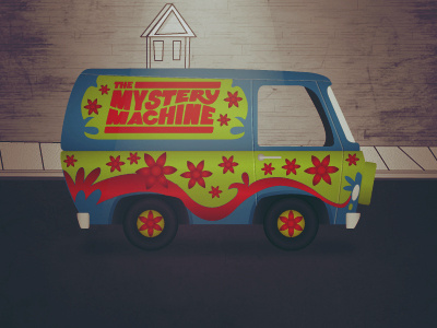 The Mystery Machine doo flowers groovy hippie machine mystery retro scooby van