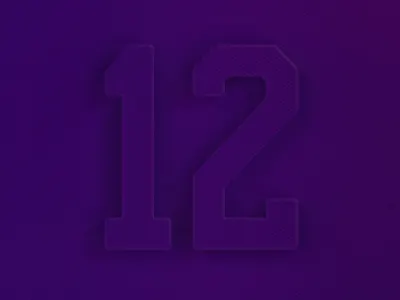 Today's Number Is... 12 3d 3d type letters number numbers purple shadows twelve type
