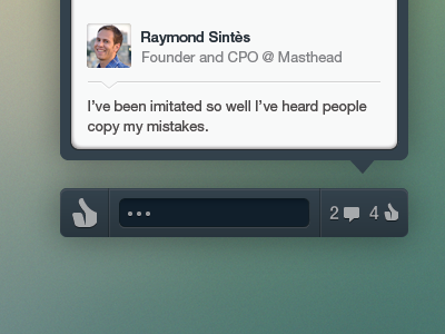 _ activity comment list popover social gestures