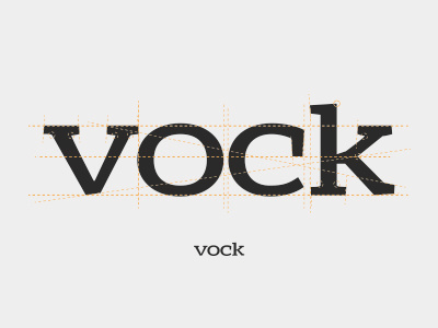 Vock wordmark blueprint branding grid guide guidelines identity kerning line logo serif slab typography