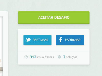 Accept challenge button clean facebook panel share twitter