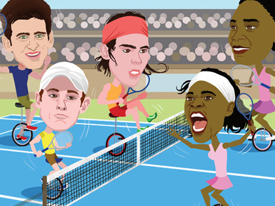 Unicycle Tennis tennis tim paul tim paul illustrations unicycle us open