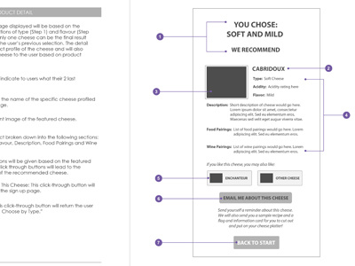 Annotated Wires for Cheese Ipad App application cheese interface ipad ui user interface ux wireframes