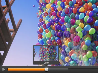 Video Player fullscreen pause play player seekbar timeline video volume watermark