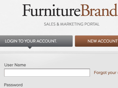 Furniture Brands Portal brand aid login ui