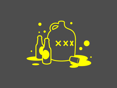 Wasted! beer booze drunk illustration liquor mess ryan brock