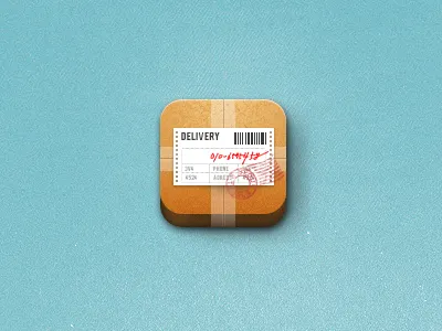 Delivery app box delivery icon iphone paper post tape