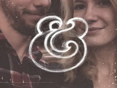 Me & Her 3 ampersand hand drawn photo texture