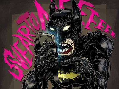 Batman on iPhone batman fan art illustration