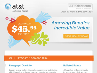 AT&T Email Campaign clean corporate colors email campaign promotional style guide